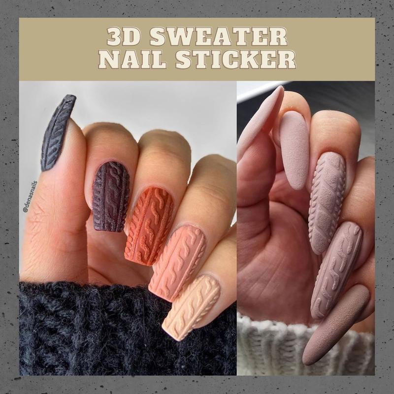 3D Sweater Nail Sticker