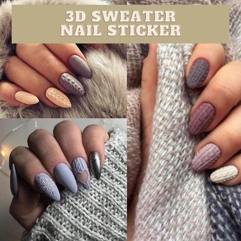 3D Sweater Nail Sticker