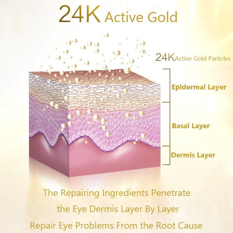 Oveallgo 24K Gold Snail Collagen Eye Mask