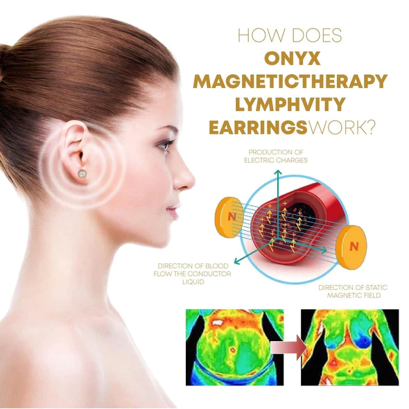 Elegance Lymphvity MagneTherapy White Onyx EarringsLimited time discount  last day