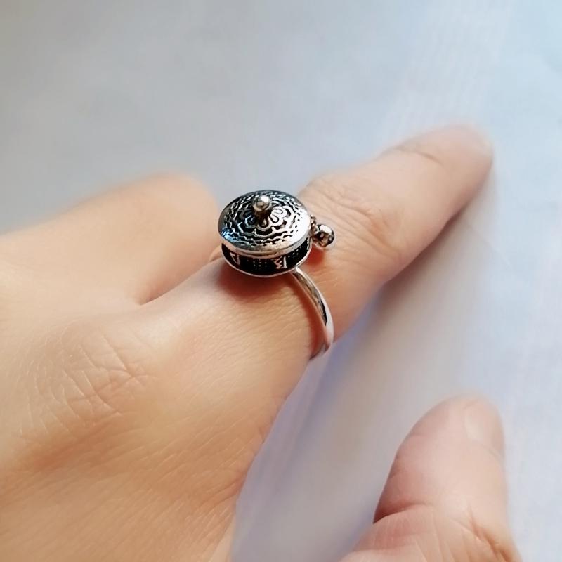 OM Mantra Lotus Floral Ring