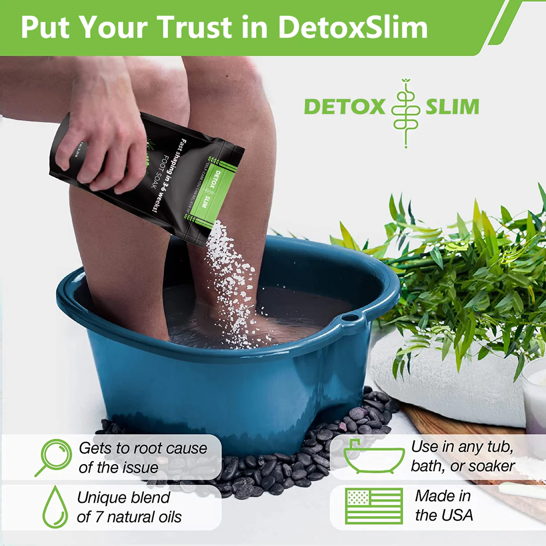 DetoxSlim Slimming and Detoxifying Essential Oil Foot Bath Salt