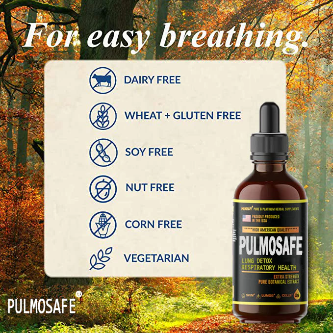 PulmoSafe Natural Lung Cleansing Herbal Drops  Promotes Lung Strength