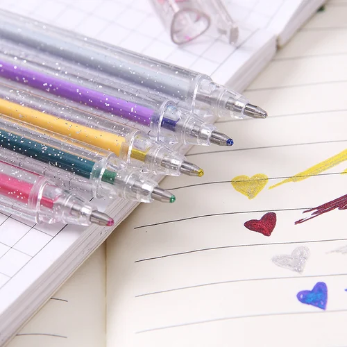 Colored Gel Glitter Pen 8 Color Set