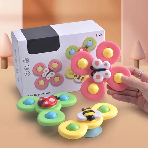 3pc Suction Cup Spinning Toy