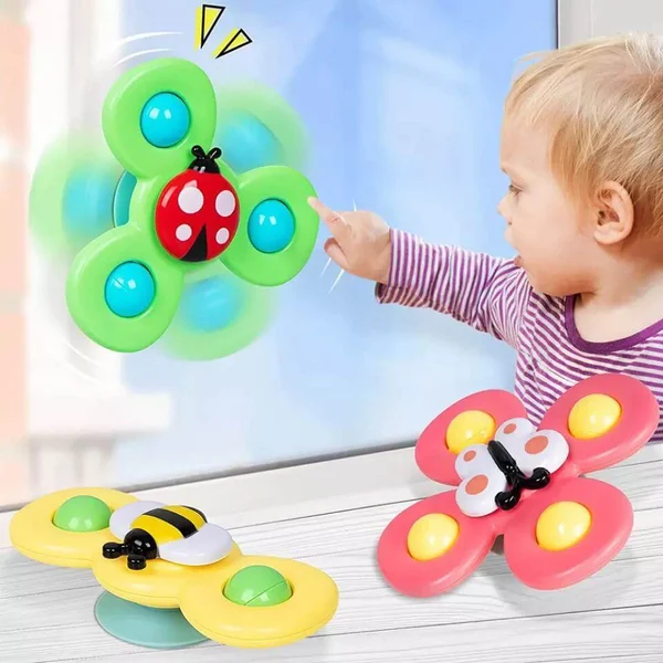 3pc Suction Cup Spinning Toy