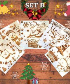 InstaDecor Christmas Snow Spray Stencils (5pcs)