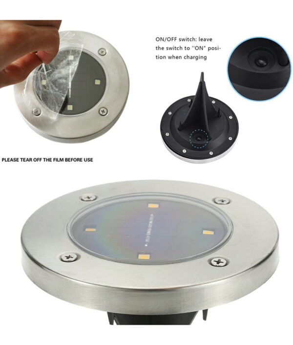 Waterproof Solar Powered LED Disk Light