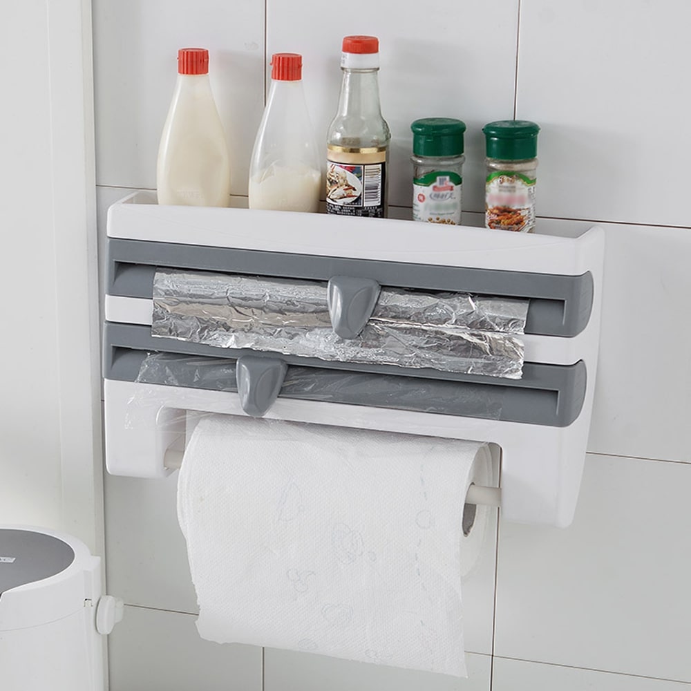 4-in-1 Wall Mount Roll Holder & Rack