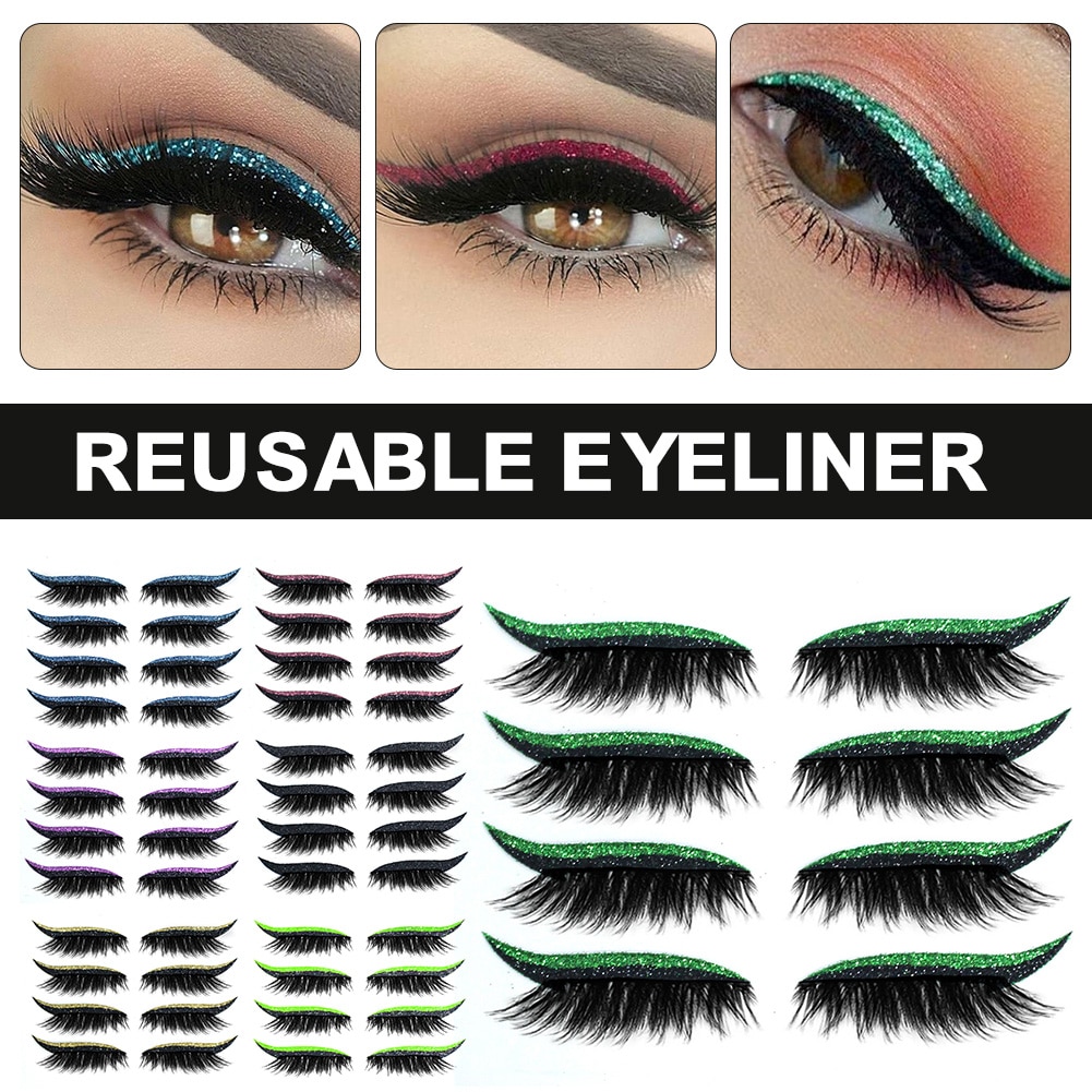 Reusable Stick On Eyeliner With Lashes