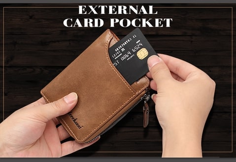 Large Capacity Waterproof RFID Blocking Leather Wallet