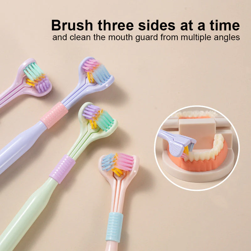 V-Shaped Three Sided Toothbrush