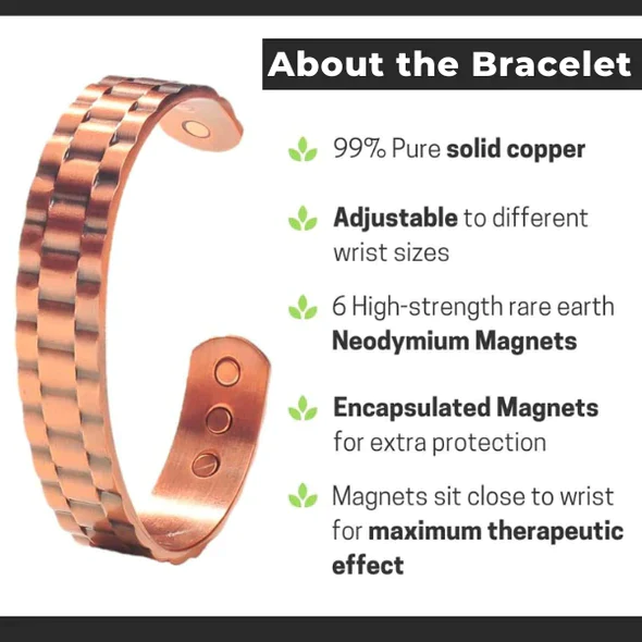 New Listing! Menheal Pure Copper Magnetic Therapy Health Bracelet