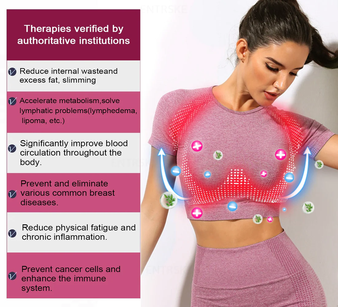 PISPARA Ion Shaping & Lymphvity Detoxification Top, Comfort Breathable ,Contains Tourmaline Fabric