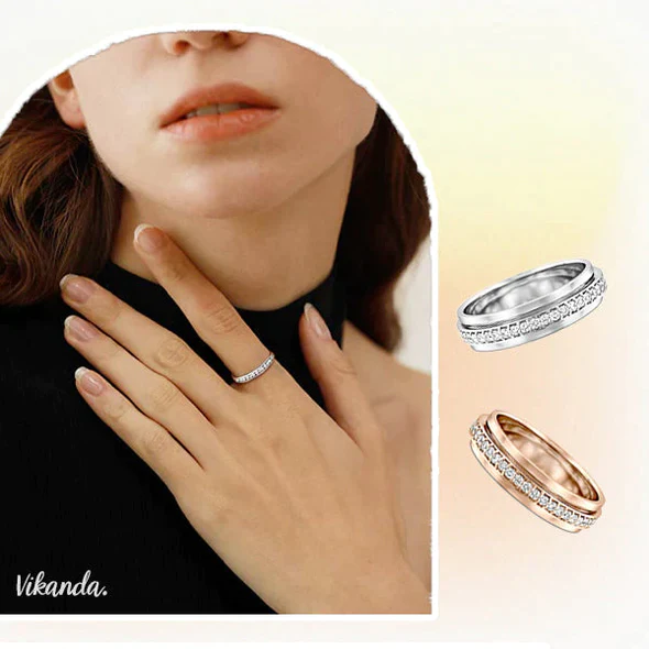 VIKANDA Thermogenic Moissanite Spinner Ring