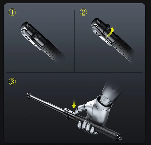 AEXZR Upgraded Automatic Retractable Cane (For Hiking & Self-Defense)