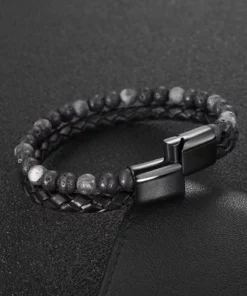 Human+ Pro Magnetic Buckle Natural Lava Volcanic Stone Beaded Bracelet