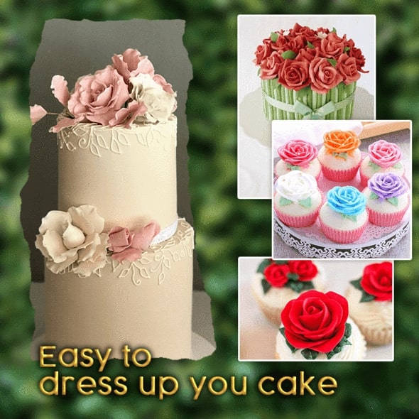 3D Rose Fondant Cutter (set of 3)