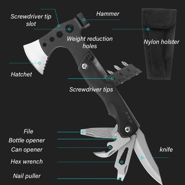 9 in 1 Ultralight Survival Axe