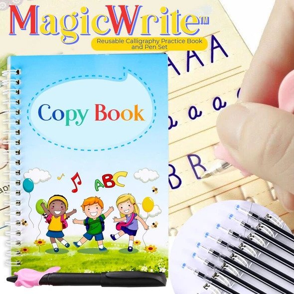 MagicWrite Reusable Calligraphy Practice Book and Pen Set