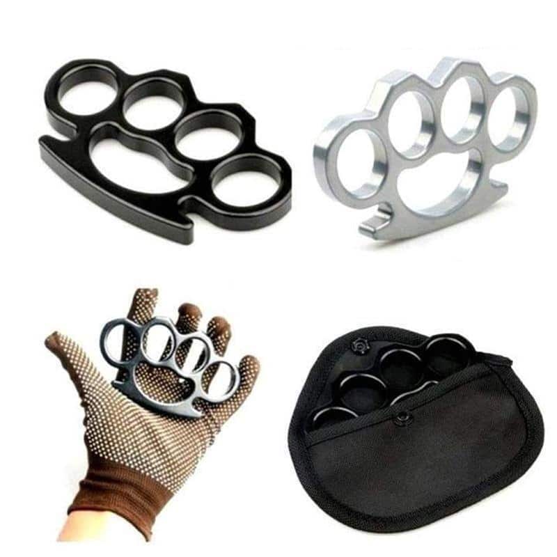 Metal Knuckles Self-defense Finger Fist Buckle Gloves