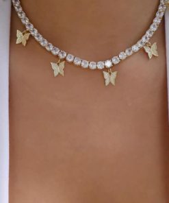 Butterfly Charm Choker Necklace