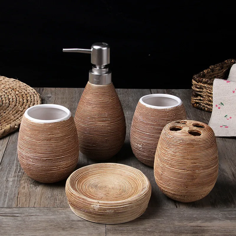 Brushed Ceramic Bathroom Accessories Set