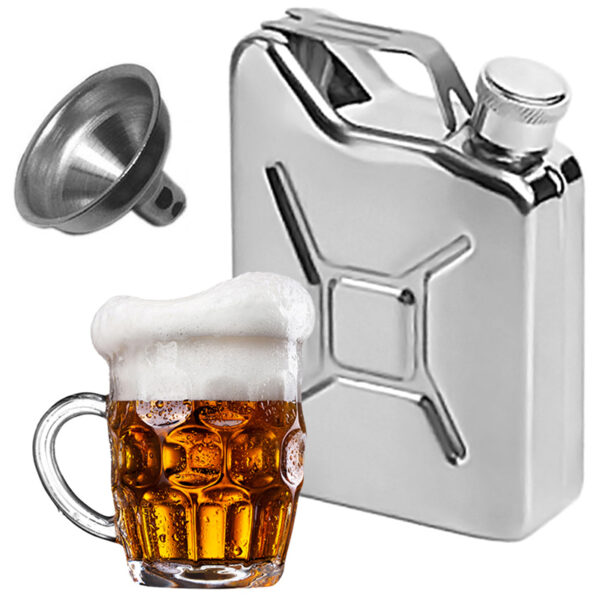 Mini Jerrycan Gasoline Liquor Hip Flask With Funnel