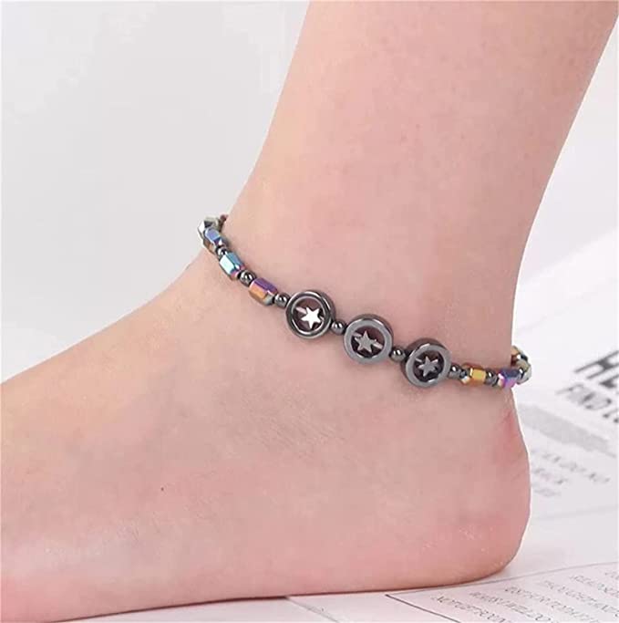 Reduce Swell Obsidian Magnetic Therapy Anklet