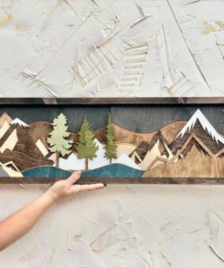 Handmade Wood Mountain Wall Art