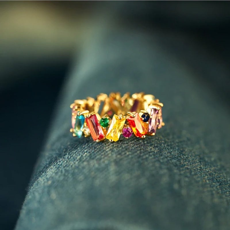 Rainbow Zircon Ring