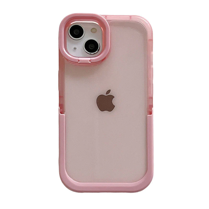 Double Stand Transparent TPU iPhone Case