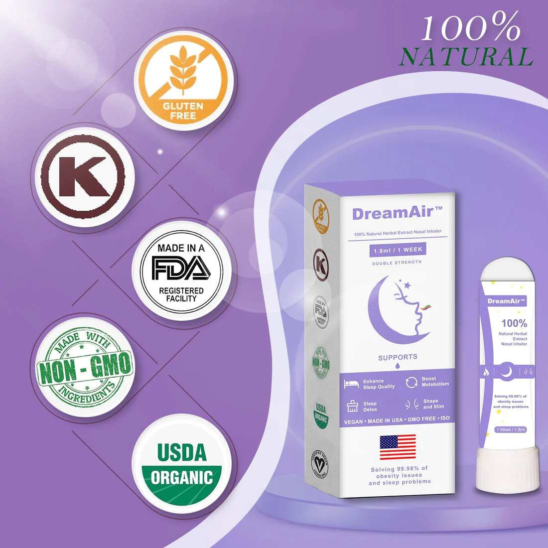 DreamAir Nasal Inhaler (đFall Asleep Fast, Weight Loss & Body Shaping,Lymphatic Detoxification,Elimination of Edema)(đđLast 30 minutes of limited-time discount)