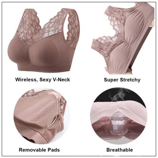 LAMI BRA  Push Up Comfort Super Elastic Breathable Lace Bra