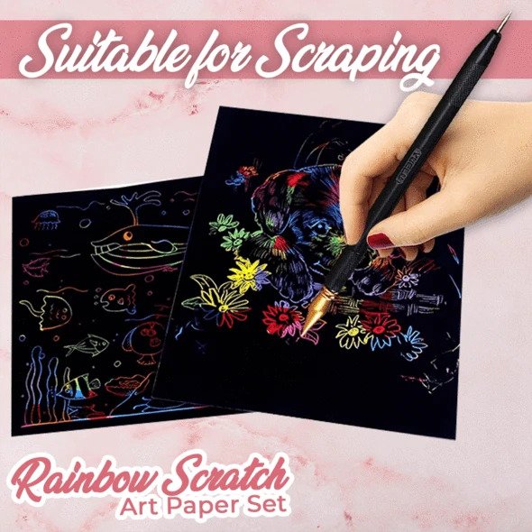 Rainbow Scratch Art Paper Set