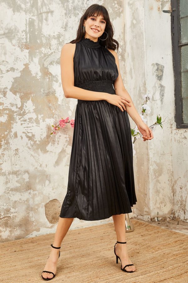 Waist Pleated Dress