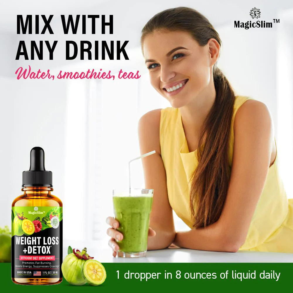 MagicSlim Natural Detox WeightLoss Drops  Effective Appetite Suppressant & Metabolism Booster