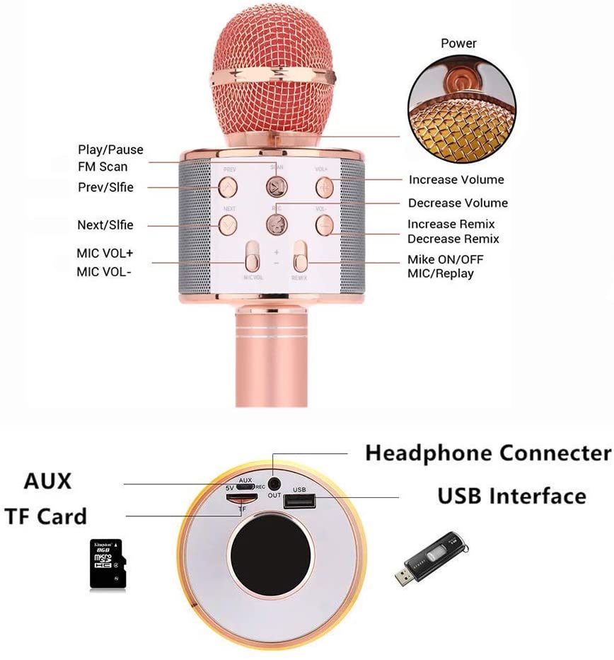 Wireless Bluetooth Karaoke Handheld Microphone