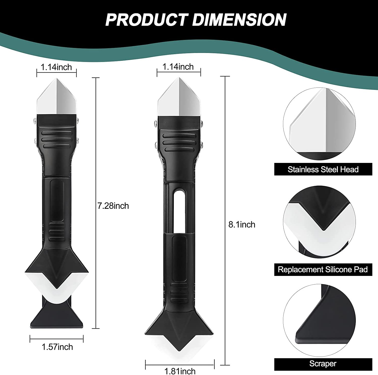 3 In 1 Glass Glue Angle Scraper