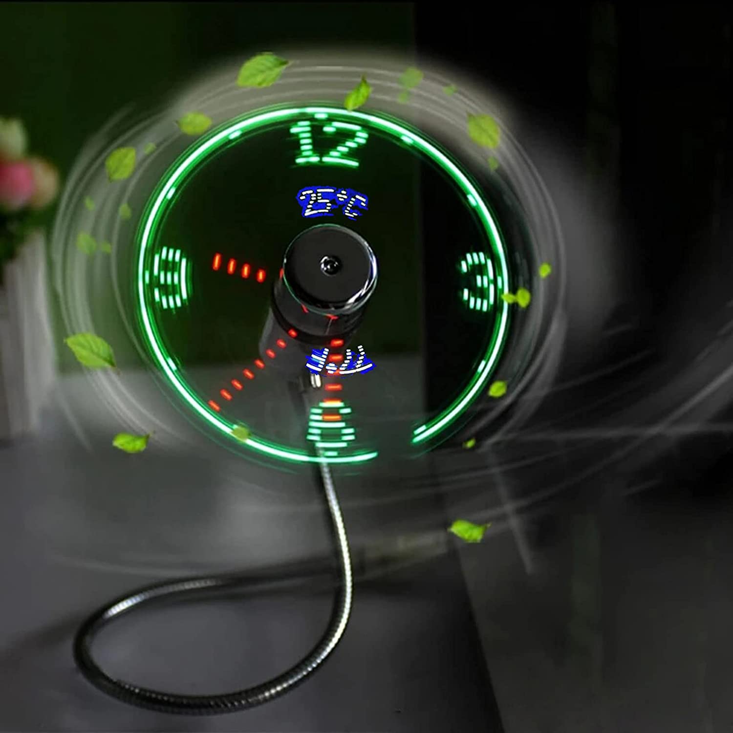 USB LED Clock Fan