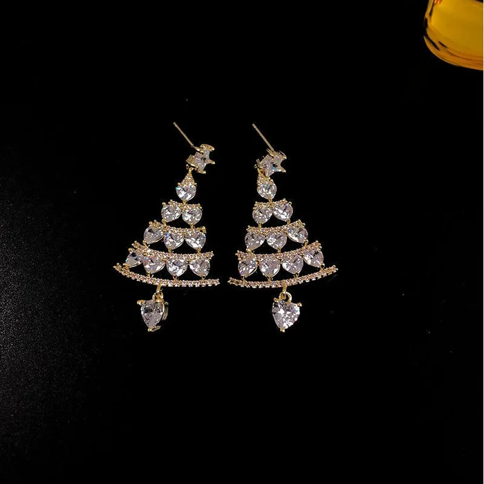 Shiny Christmas Tree Earrings