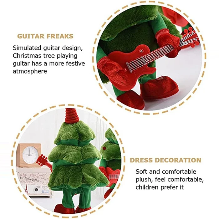 Electric Christmas Tree Singing and Dancing Christmas Tree Electronic Plush Toys