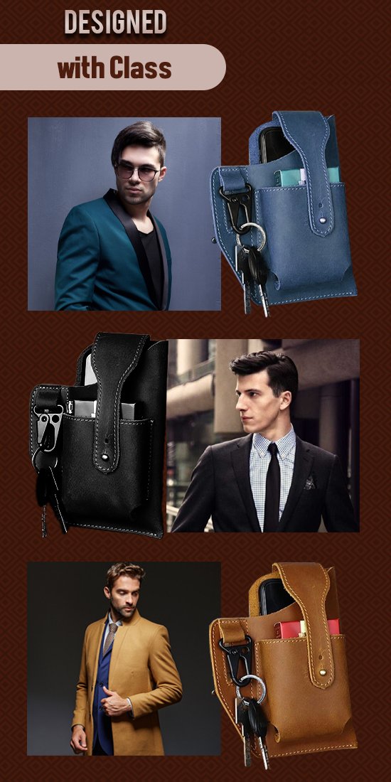 Retro Belt Waist Men Bag