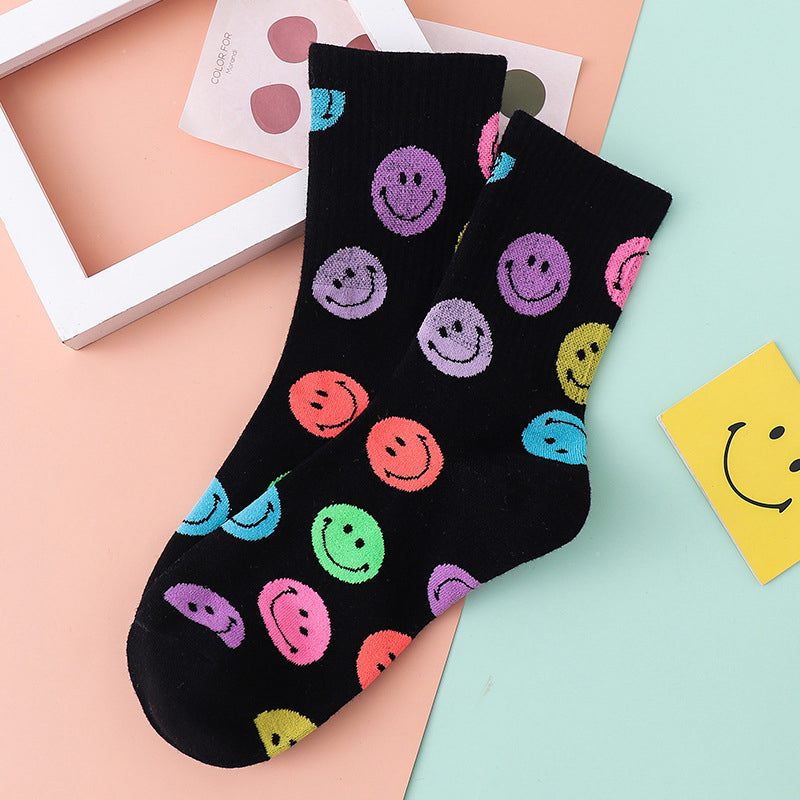 Cartoon Smiley Printed Socks