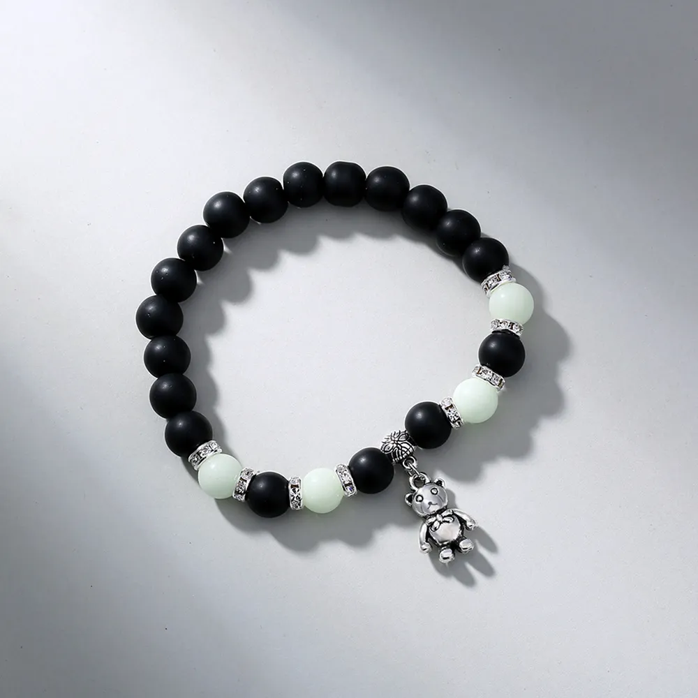 Glass Bead Luminous Bear Bracelet