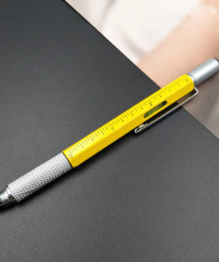 6 In 1 Multi-Functional Stylus Metal Ruler Pen with Level & Screwdriver