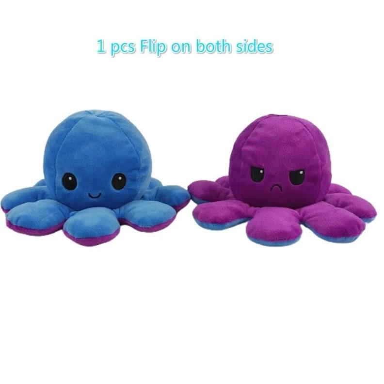 Multicolored Reversible Octopus Plush Toy