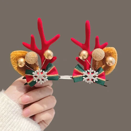 Reindeer Antlers Xmas Hair Clip