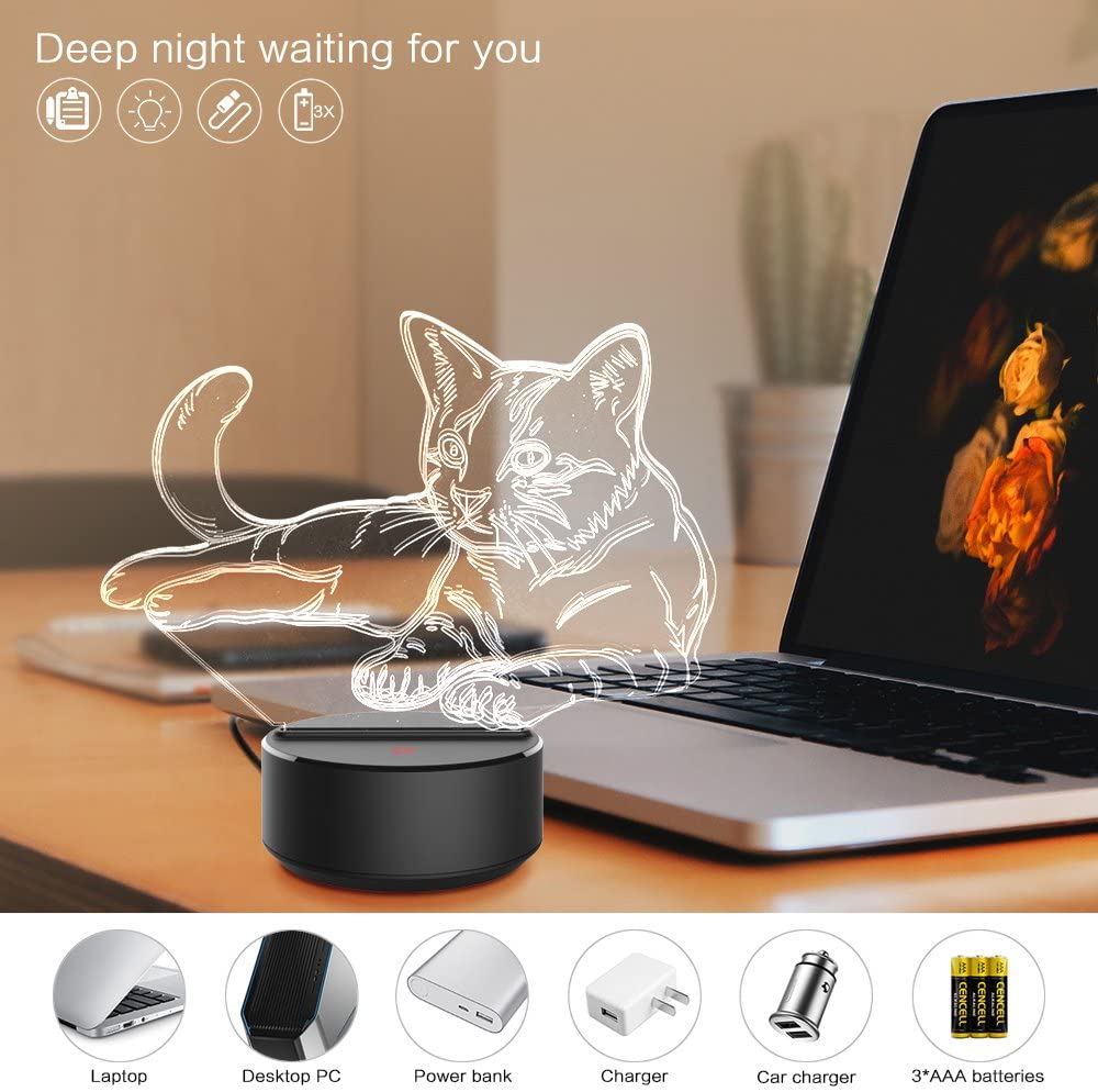 Cat Night Light Lamp