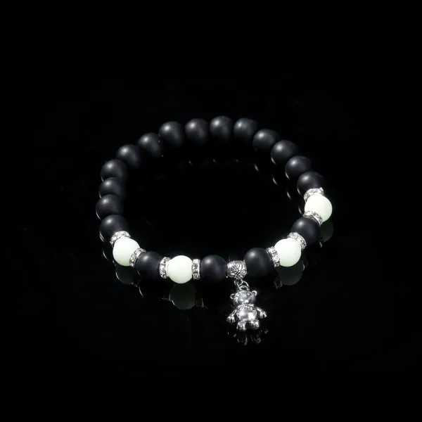 Glass Bead Luminous Bear Bracelet